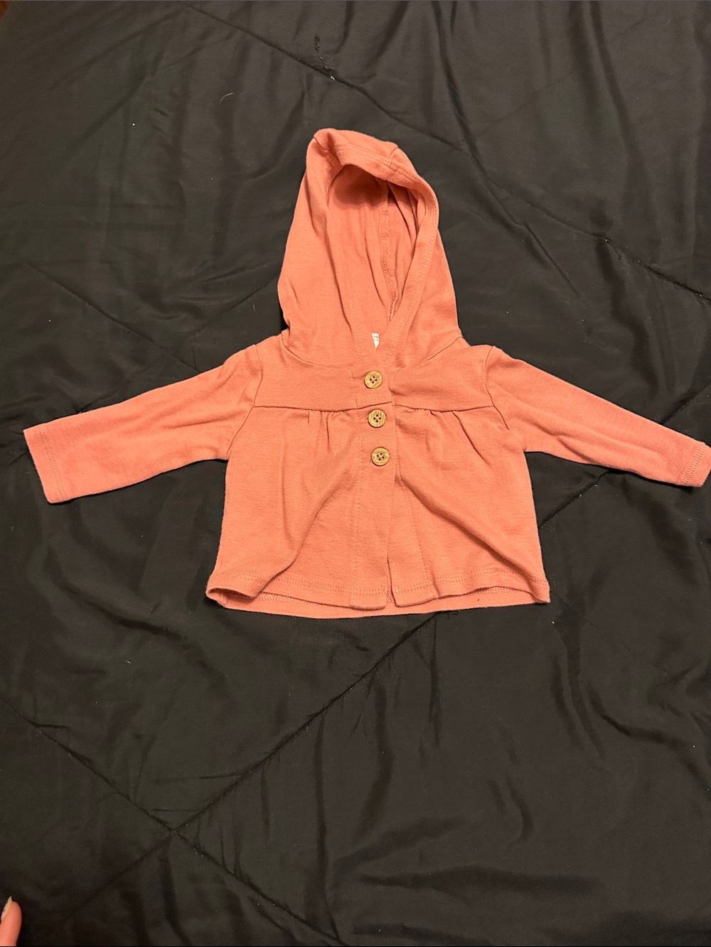 Carter's Coral Hooded Button-Up Baby Hoodie